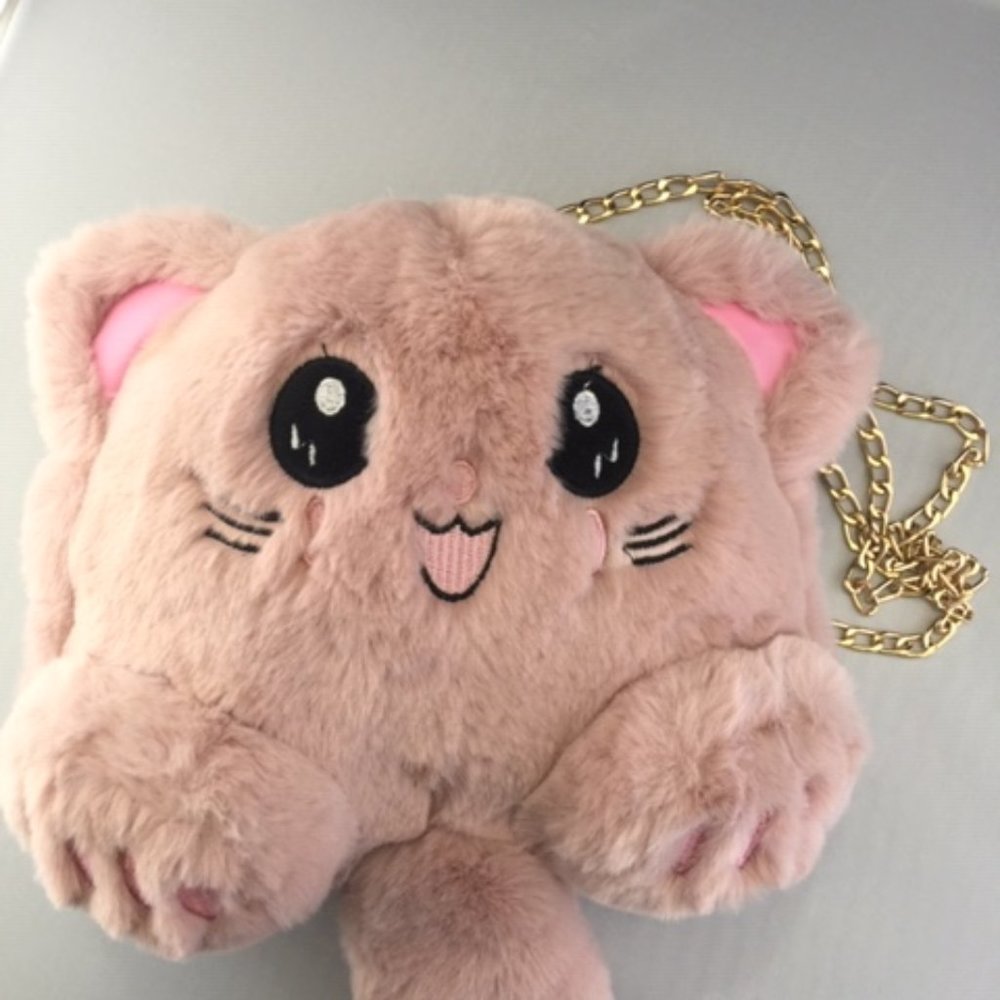 New Kawaii Plush Soft Stuffed Shoulder Purse Anime Rose color